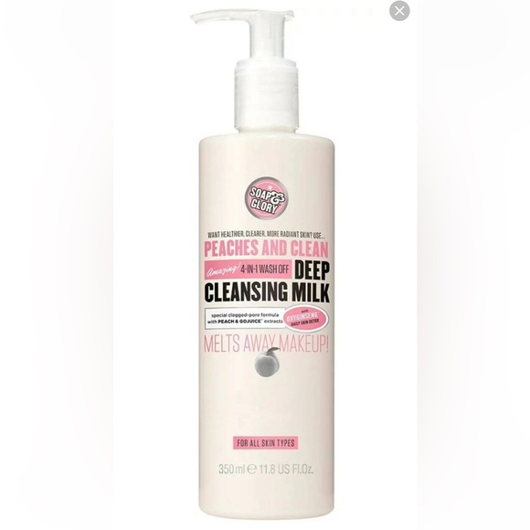 SOAP AND GLORY Peaches And Clean 4 in 1 Deep Cleansing Milk Face Wash 350ml NEW - Picture 2 of 11